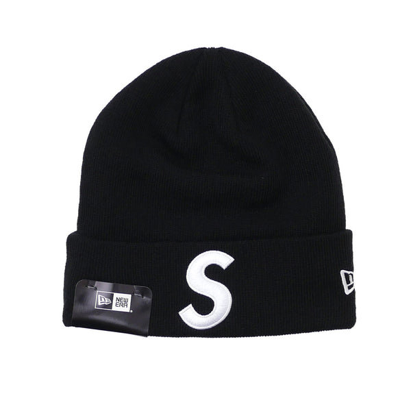 在庫新作supreme New Era@ S Logo Beanie black 帽子